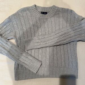 GAP Light Gray Cable Knit Pullover